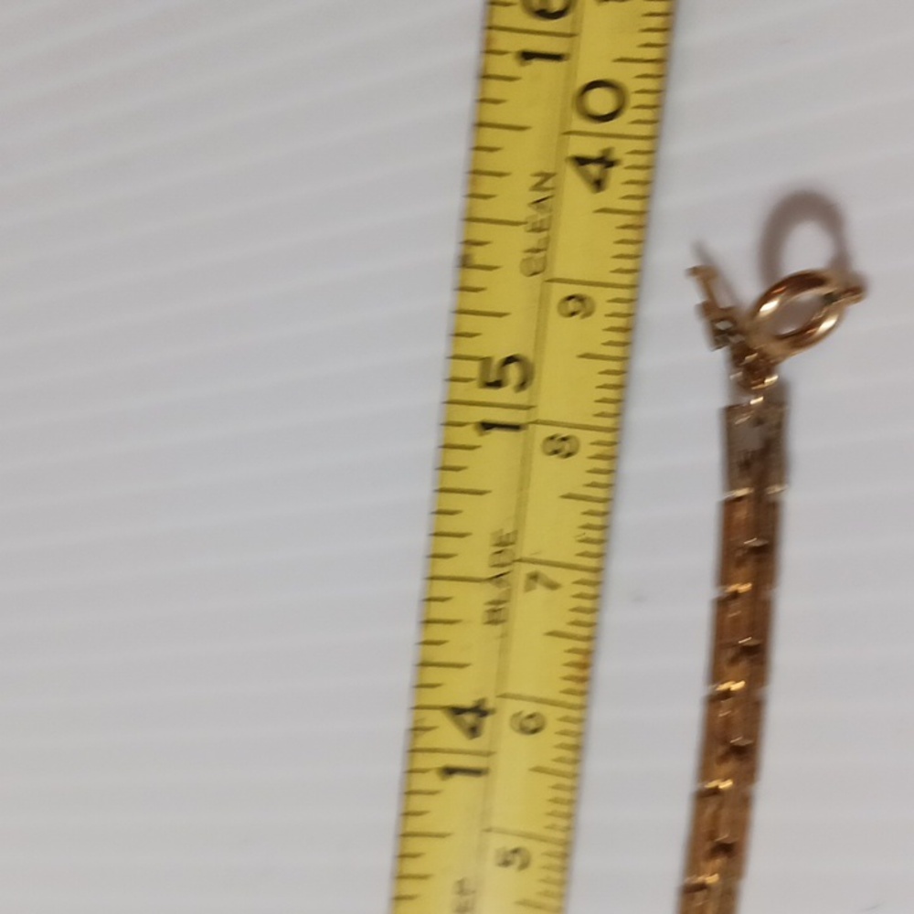 Vintage Gold Tone Brick Link Necklace Unisex 30" Total Length - Picture 5 of 5